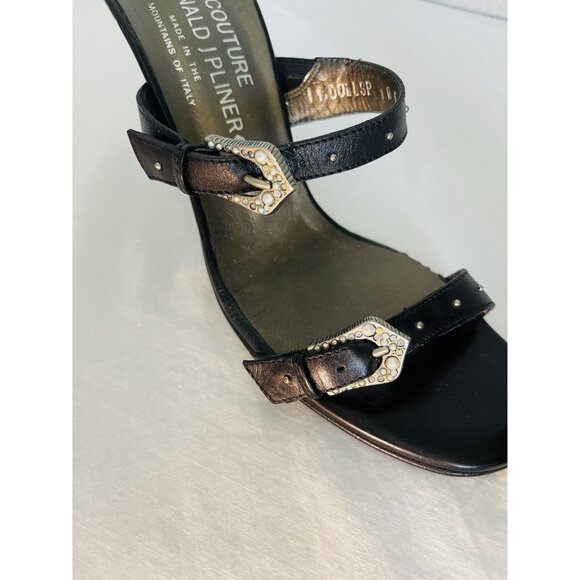 Couture Donald J Pliner Womens Black Strappy Buckle Sandals Size 8 N - Picture 12 of 12